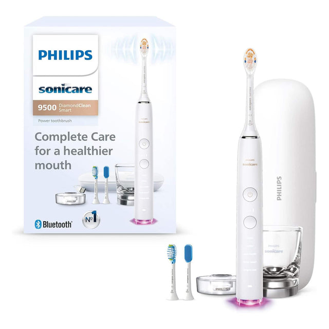 PHILIPS sonicare  
9500 DiamondClean Smart  
Power toothbrush  

Complete Care for a healthier mouth  

Bluetooth  

No.1