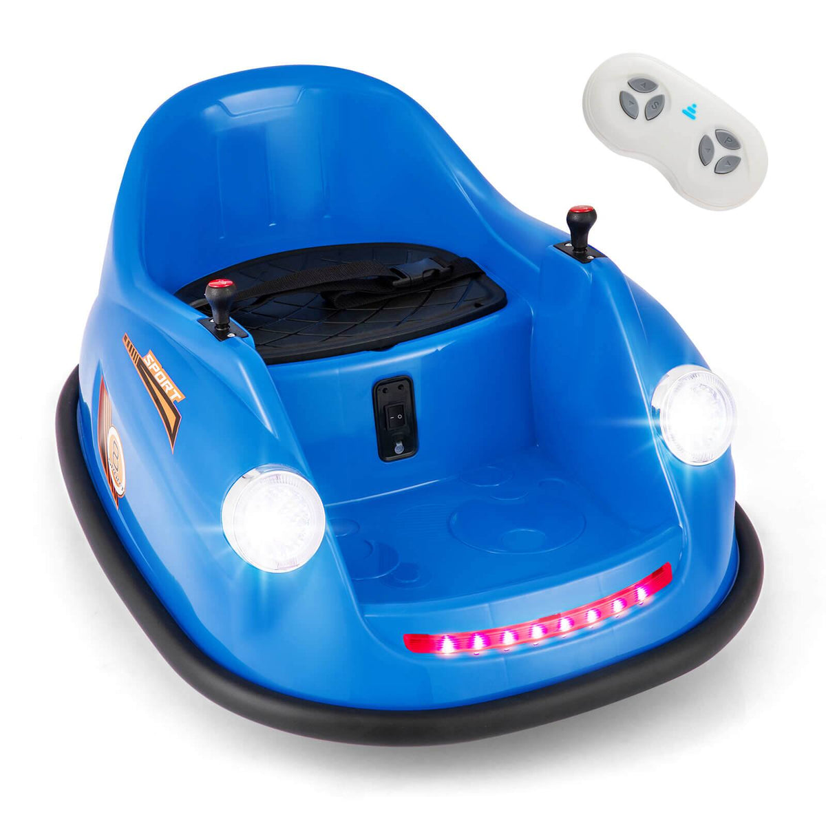 Costway - Ride on Bumper Car for Kids with Remote Control 362 Degree Spin LED Light - Navy