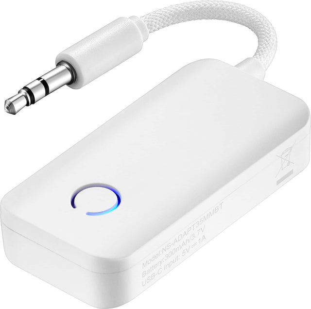 Model: NS-ADAPT35MMBT  
Battery: 300mAh/3.7V  
USB-C input: 5V = 1A