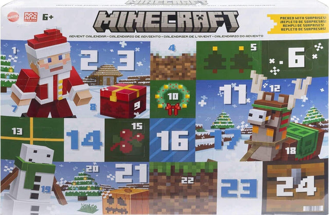 MINECRAFT  
ADVENT CALENDAR  
CALENDARIO DE ADVIENTO  
CALENDRIER DE L'AVENT  
CALENDARIO DO ADVENTO  

PACKED WITH SURPRISES!  
REPLETO DE SORPRESAS!  
REPLI DE SURPRISES!  
REPLETO DE SORPRESAS!  

1 2 3 4 5 6 7 8 9 10 11 12 13 14 15 16 17 18 19 20 21 22 23 24