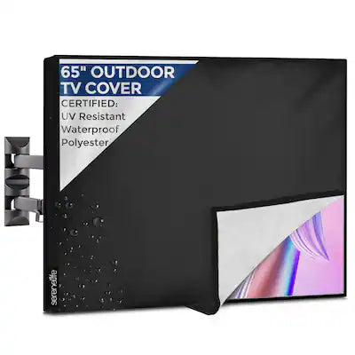 SereneLife - Waterproof TV Cover for 50-65" TV - Weatherproof with Remote Pocket, Dustproof, (SLTVC60)