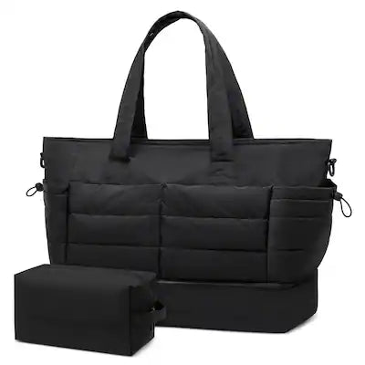 Unique Bargains - 50L Travel Duffel Bag for Women Weekender Carry on Bag with Shoe Compartment & Toiletry Bag Overnight Bag for Gym Trip