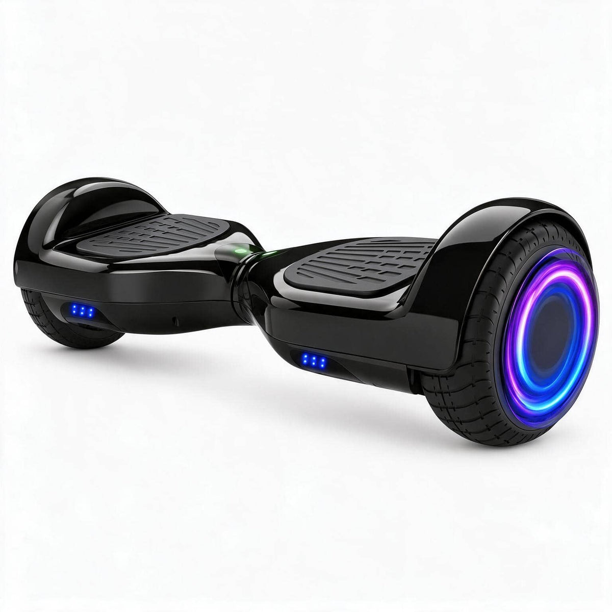 Hover Heart - 6.5" Hoverboard with Bluetooth Speaker, Dual 60W Motors, LED Lights, Self-Balancing Scooter for Kids & Adults - Chrome BLACK