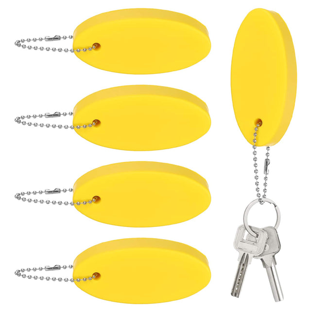 Front. Unique Bargains - Floating Keychain, Bright Color Key Float Keyring Holder Waterproof, 5pcs - Fits Boating/Fishing/Swimming/Water Sports - Yellow.