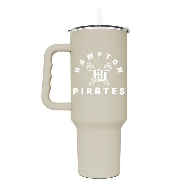 Front. Logo Brands - Hampton Pirates 40oz. Sand Soft Touch Tumbler - Multicolor.