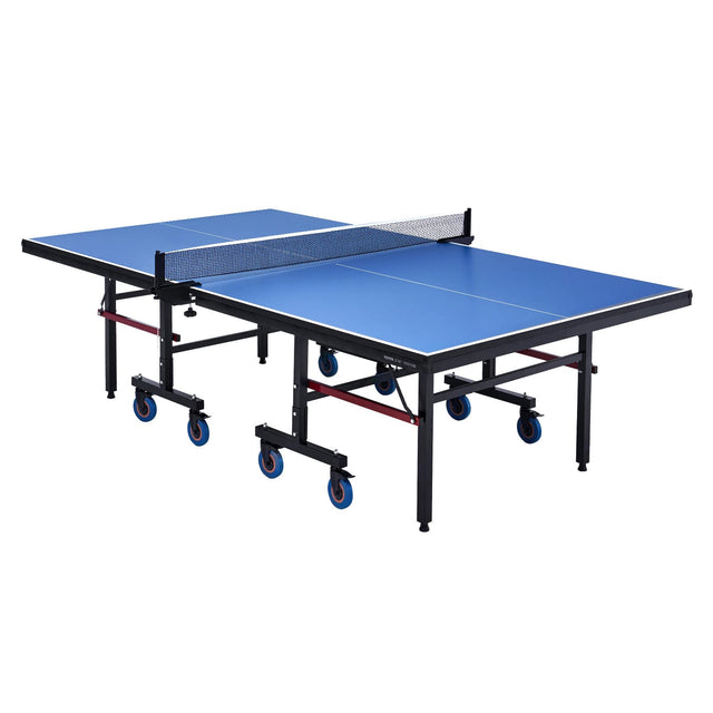 Front. VEVOR - Ping Pong Table, Professional Table Tennis Game, Indoor MDF Portable Table Tennis Table, Foldable Ping Pong Table - Blue.