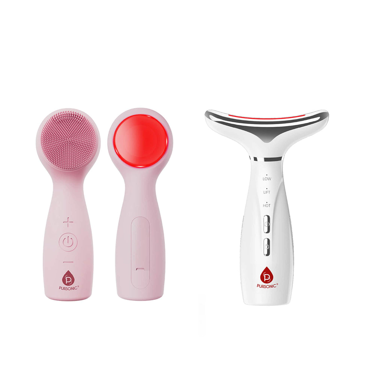 Pursonic - 7-in-1 LED Therapy Device for Face & Neck + 3-in-1 Facial Cleansing System