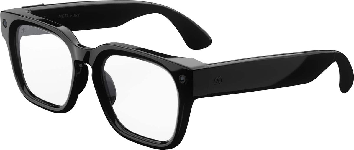 Meta - Fury-AI Glasses-Smart Features like 12MP Camera, Live Translate-3K HD Resolution- 8+Hour Battery-Transitions Grey Lenses - Classic Black
