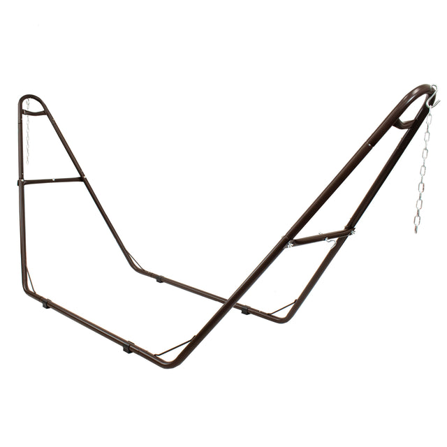 Front. Sunnydaze - Powder-Coated Steel Universal Hammock Stand - 124 in - Bronze.