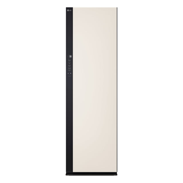 Front. LG - Styler 24-in Wide Smart Steam Closet with Dual TrueSteam and and Dynamic MovingHanger - Beige.