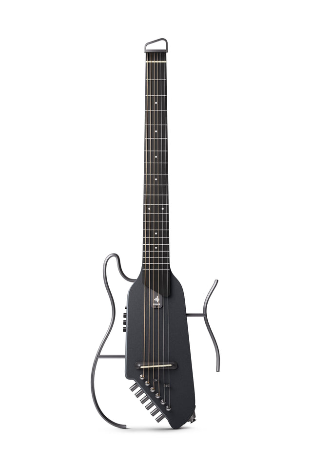 Front. Donner music - Donner HUSH I Acoustic-Electric Guitar Kit for Travel Practice Maple Black Color - Maple Black.