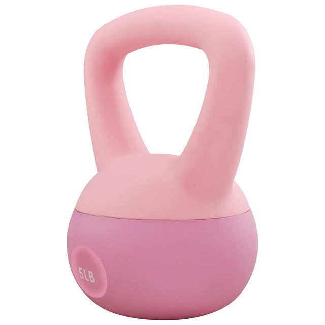 Front. Fitvids - Fitvids Soft Kettlebell Ergonomic Grip, Iron & Sand Filled, 5 Pounds, Light Pink - Light Pink.