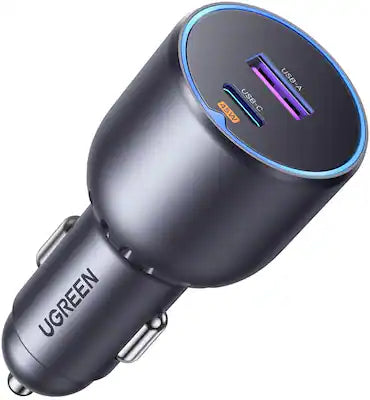 UGREEN - 63W Fast USB-C Car Charger, Dual-Port Cigarette Lighter Adapter for iPhones,  Samsung Galaxy, iPads and More