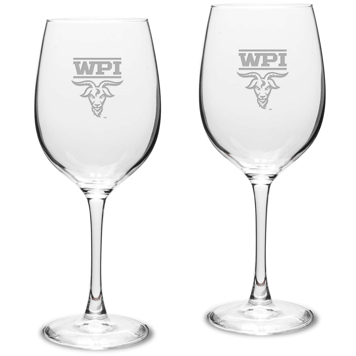 Jardine - Worcester Polytechnic Institute Engineers 16oz. 2-Piece Traditional White Wine Glass Set - Multicolor
