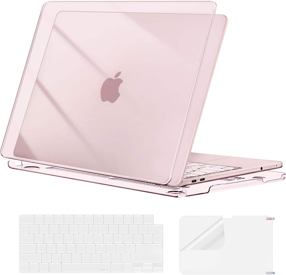 mosiso - For MacBook Neo Case 13 inch 2026 Release A3404 with A18 Pro Chip, Protective Hard Shell&Keyboard Cover&Screen Protector - Crystal Blush
