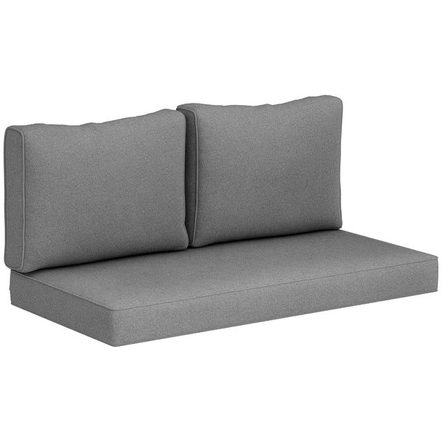 Front. Outsunny - Seat Patio Furniture Cushions, 46x26x5 in - Gray.