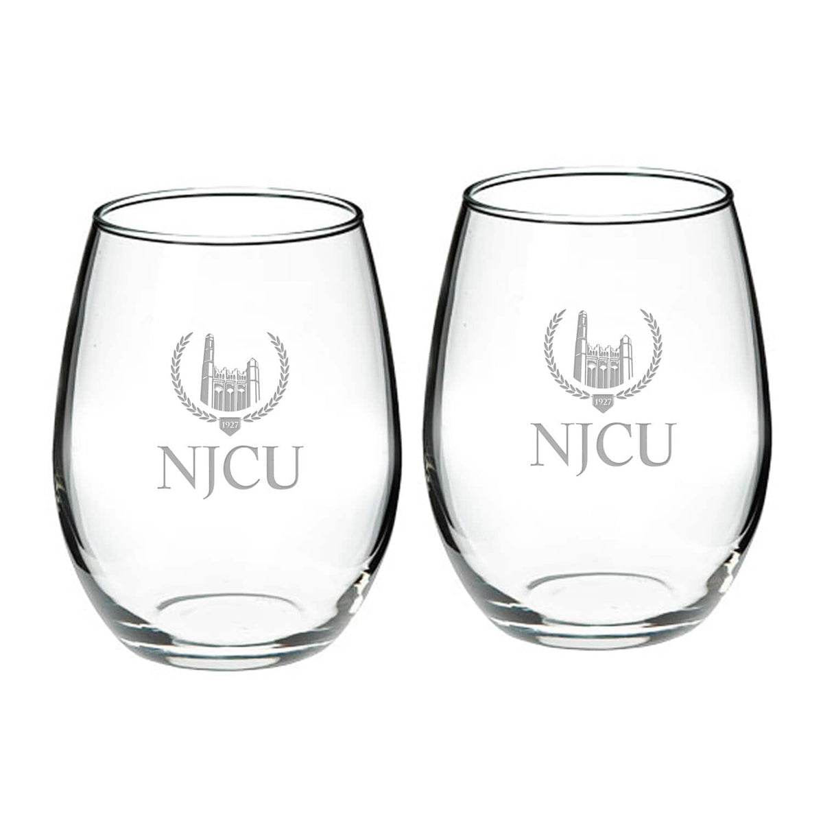Jardine - New Jersey City Gothic Knights 21oz. Two-Piece Stemless Wine Glass Set - Multicolor