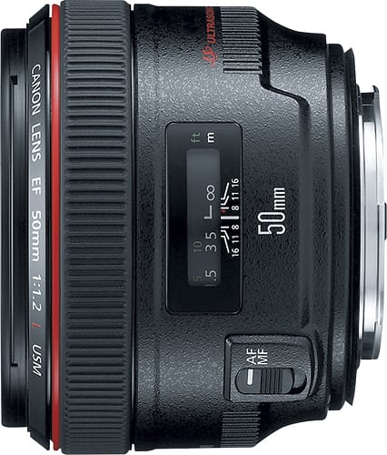 Front. Canon - EF 50mm f/1.2L USM Standard Lens - Black.