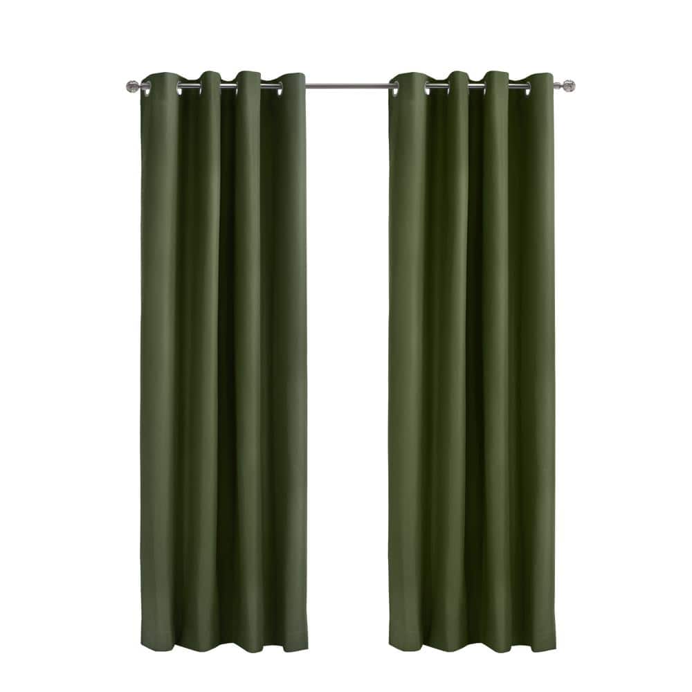Commonwealth Home Fashions - Thermaplus Alpine Blackout Premium Stylish and Functional Grommet Curtain Panel 52" x 95" - Olive