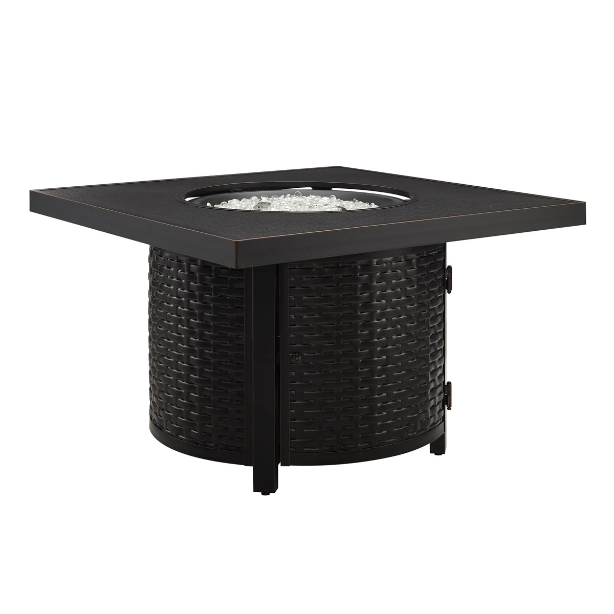 Fire Sense - Dalton Square Aluminum LPG/NG Fire Pit - Antique Bronze