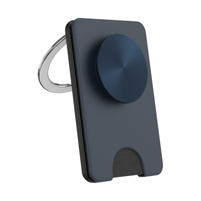 Front. PopSockets - MagSafe Kick-Out Wallet, Grip & Adjustable Stand for Cell Phones - Navy.