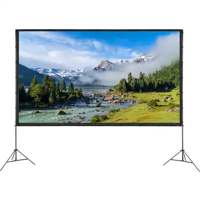 VEVOR - Projector Screen with Stand, 150 inch 16:9 4K 1080 HD Outdoor Movie Screen with Stand, Wrinkle-Free Projection Screen