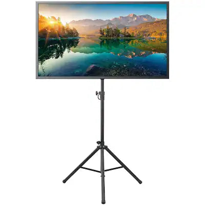 Mount-It! - Heavy‑Duty Portable Tripod TV Stand for 32″–70″ Screens with Adjustable Height, Tilt & Non‑Slip Feet