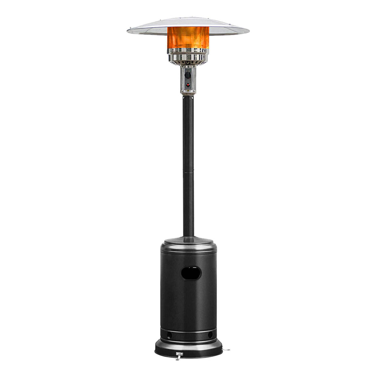Costway - 48000 BTU Patio Standing Heater Stainless Steel Propane w/Wheels - Black
