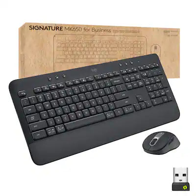 Logitech - Signature MK650 Combo for Business Full-size Wireless Keyboard and Mouse Bundle with Secure Logi Bolt Receiver