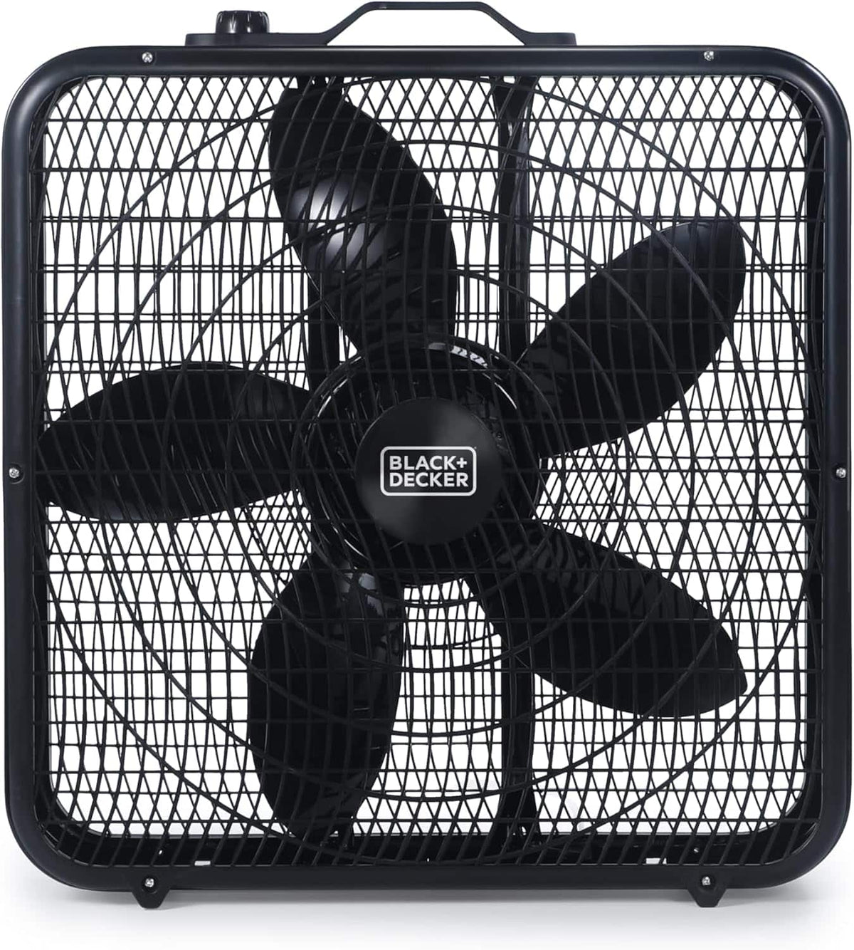 Black+Decker - 20” Box Fan with 3 Speed Settings - Black
