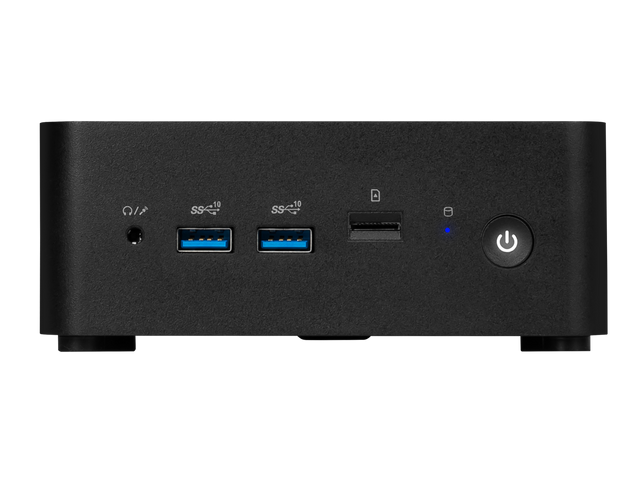 Front. MSI - MSI Cubi NUC 1M Mini PC, Intel Core 5 120U, Thunderbolt 4, Dual 2.5G LAN, 4 USB, 4K Support (No RAM/Storage).