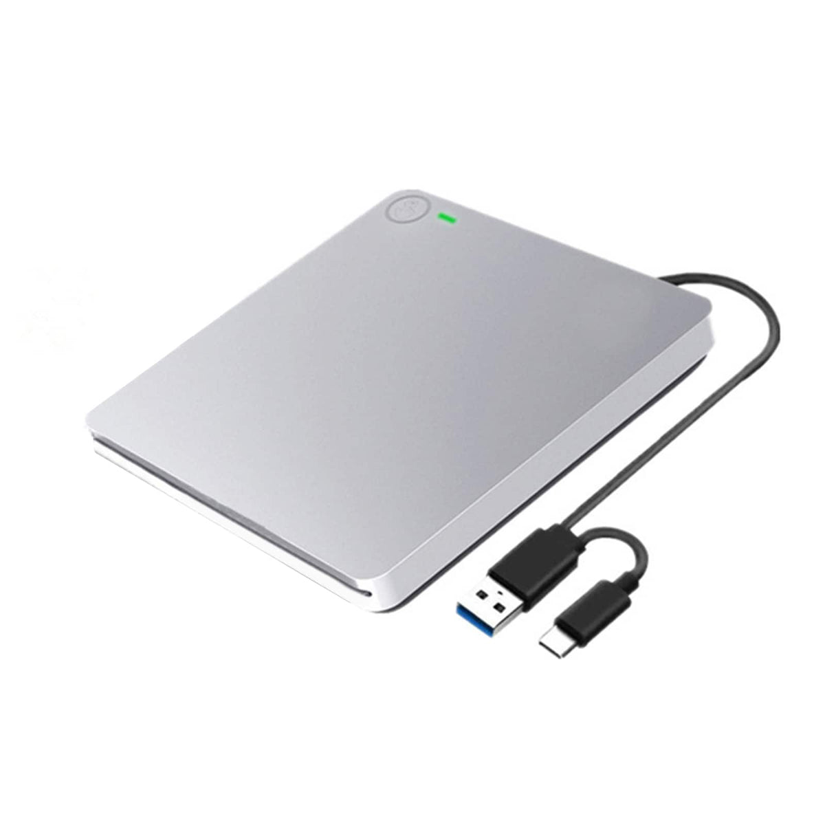 Topteng - 6X Slot-In External Blu-ray Burner - USB 3.0 BD/DVD/CD RW Writer, True Blu-ray Support, Plug & Play for PC & Mac - Silver