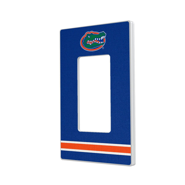 Front. Keyscaper - Florida Gators Stripe Design Single Rocker Light Switch Plate - Multicolor.