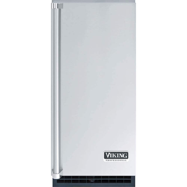 Front. Viking - 15" Undercounter/ Freestanding Nugget Ice Machine - Silver.