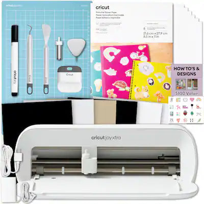 Cricut - Joy Xtra Cutting Machine with Printable Sticker Paper Bundle