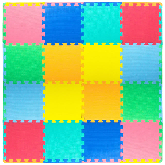 Front. ProSource - ProsourceFit Kids Solid Floor Play Mat 3/8-in, 16 sf - Assorted.
