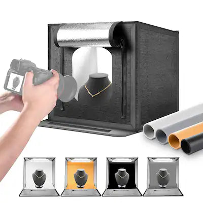 Neewer - 16" Photo Studio Light Box - Portable Folding Kit with 4 Backdrops for Product Photography