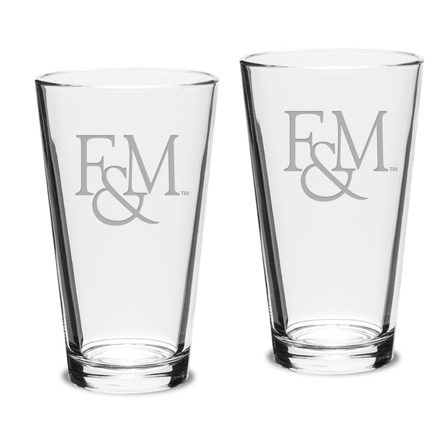 Front. Jardine - Franklin & Marshall Diplomats 16oz. 2-Piece Classic Pub Glass Set - Multicolor.