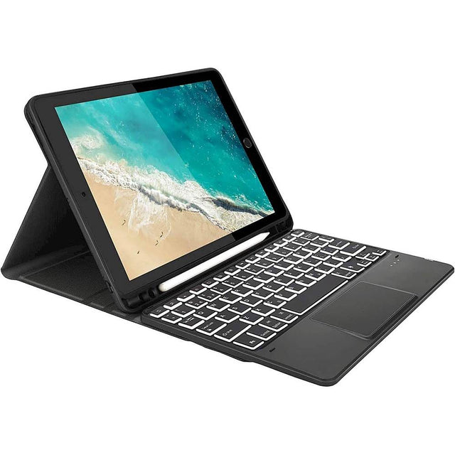 Angle. SaharaCase - Keyboard Case with Mouse Pad for Apple iPad 10.2 (8th Generation 2020 and 9th Generation 2021) - Black.