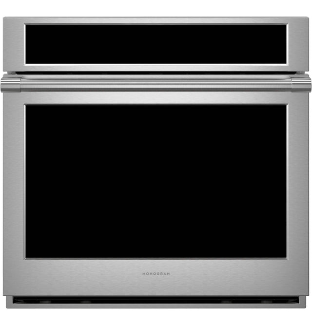 Front. Monogram - Statement 30" Smart Built-In Single Electric True European Convection with Direct Air Wall Oven with No-Preheat Air Fry - Stainless Steel.