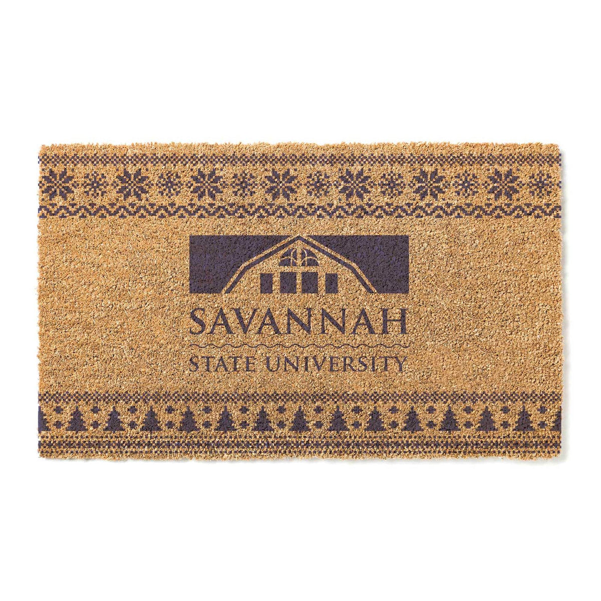 Jardine - Savannah State Tigers 18" x 30" Holiday Coir Doormat - Brown