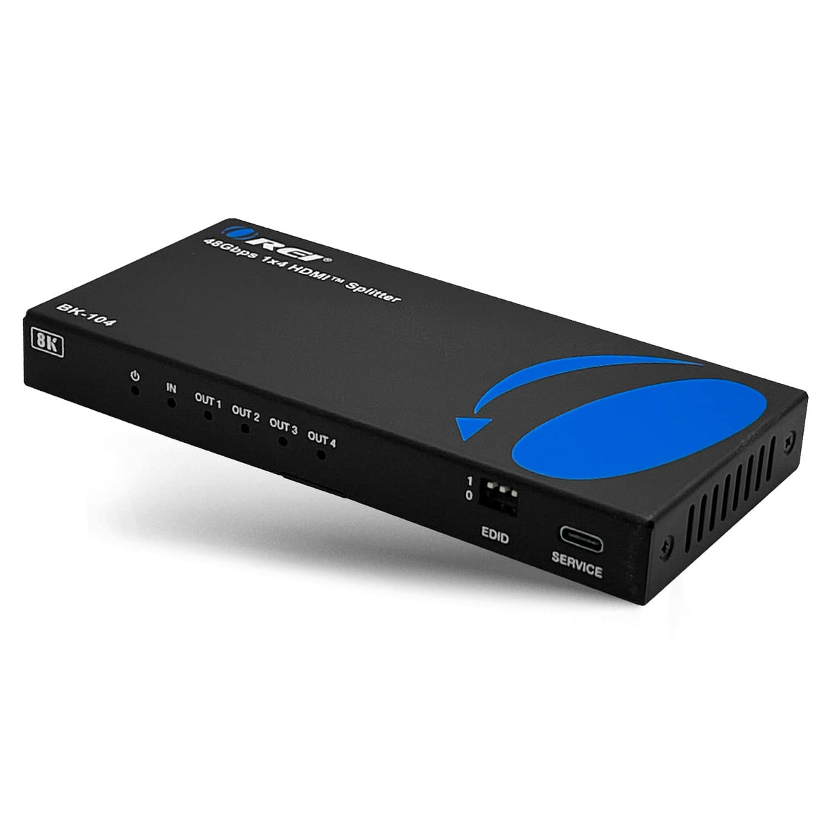 Orei - 8K 1x4 HDMI™ Splitter (Downscaler)-BK-104 - Black & Blue