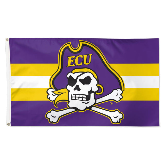 Front. WinCraft - ECU Pirates 3' x 5' Team Stripe Deluxe Single-Sided Flag - Multicolor.