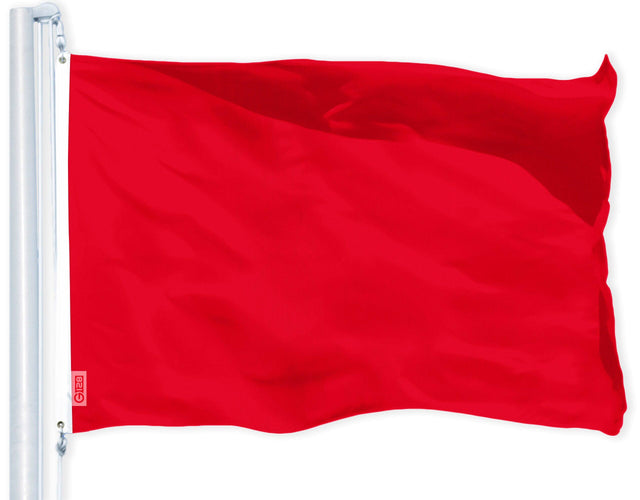 Front. G128 - 2x3 ft LiteWeave Pro 150D Polyester Flag — Indoor/Outdoor with Solid Brass Grommets. - red.