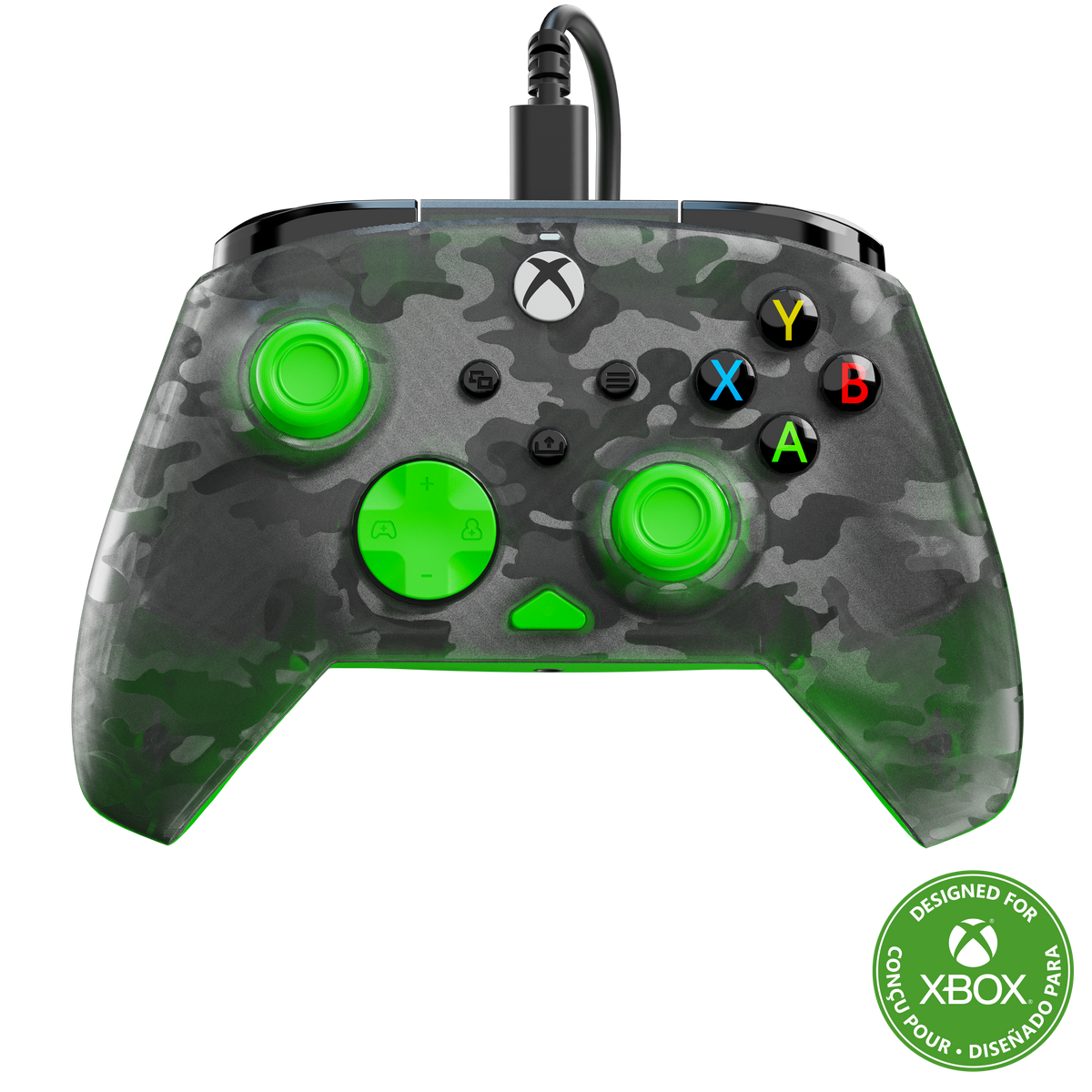 Turtle Beach - Rematch Core Wired Gaming Controller for XBOX Series X|S, XBOX One & Windows 10/11 PC - Ghost Black Camo/Green