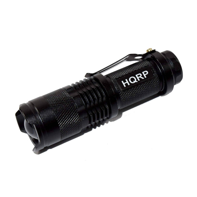 Front. HQRP - 365 nm UV Blacklight LED Flashlight 3 W Variable Focus Inspection Light - Gems, Uranium Glass, Pet Stains.