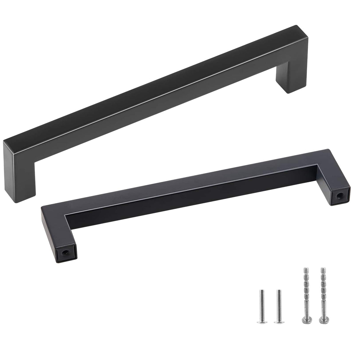 VEVOR - 30 Pack Cabinet Pulls, 5.03in / 128mm Center to Center Slim Square Kitchen Cabinet Drawer, Stainless Steel Modern - Black
