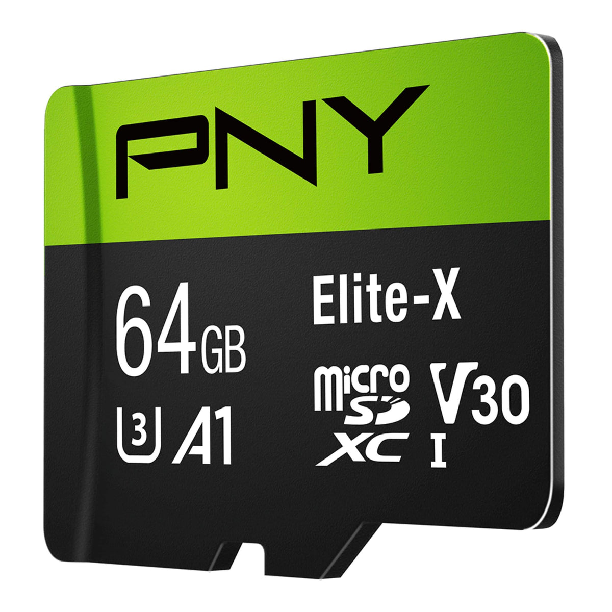 PNY - 64GB Elite-X Class 10 U3 V30 A1 microSDXC Flash Memory Card