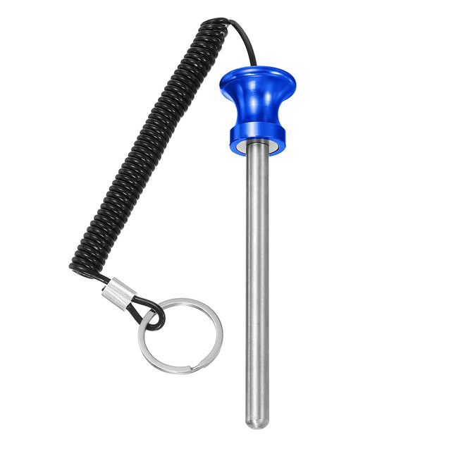 Front. Unique Bargains - Weight Stack Pin, Gym Pin Strength Training Replacement with Pull Rope, 0.4 x 4.7 Inch for Home/Gym Machine - Blue.