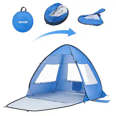 VEVOR - Beach Tent Sun Shelter for 2 Person, UPF 50+ Protection, Portable Sun Shade Canopy with Carrying Bag & Sand Pockets